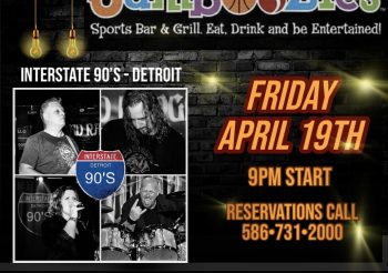 90S NIGHT AT JAMBOOZIES WITH INTERSTATE 90’S – DETROIT FRIDAY, APRIL 19