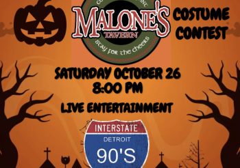 Halloween Party 2024 at Malone’s Tavern with Interstate 90’s – Detroit Saturday, October 26th